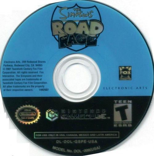 The Simpsons Road Rage Disc Scan - Click for full size image
